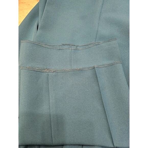 VTG 80s Mens‎ Teal Green Pleat Pants Retro 40x36 Gino Cappeli Designer Unhemmed - Picture 8 of 9